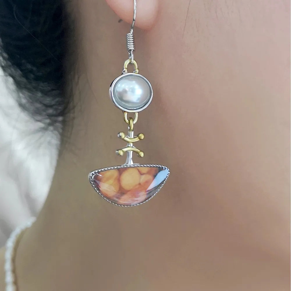 Elodi - Pendientes retro naranja