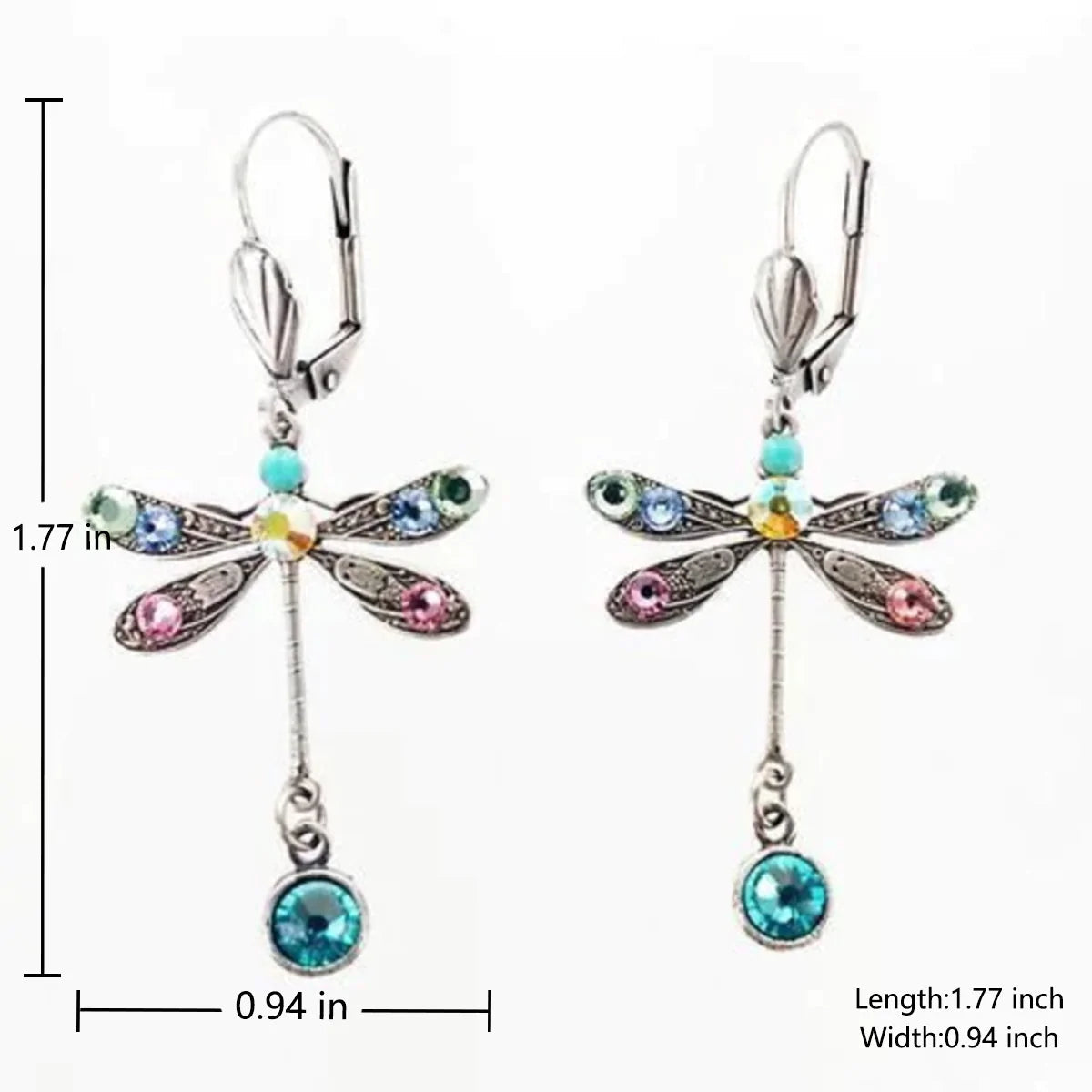 Elegantes pendientes de libélula tallada