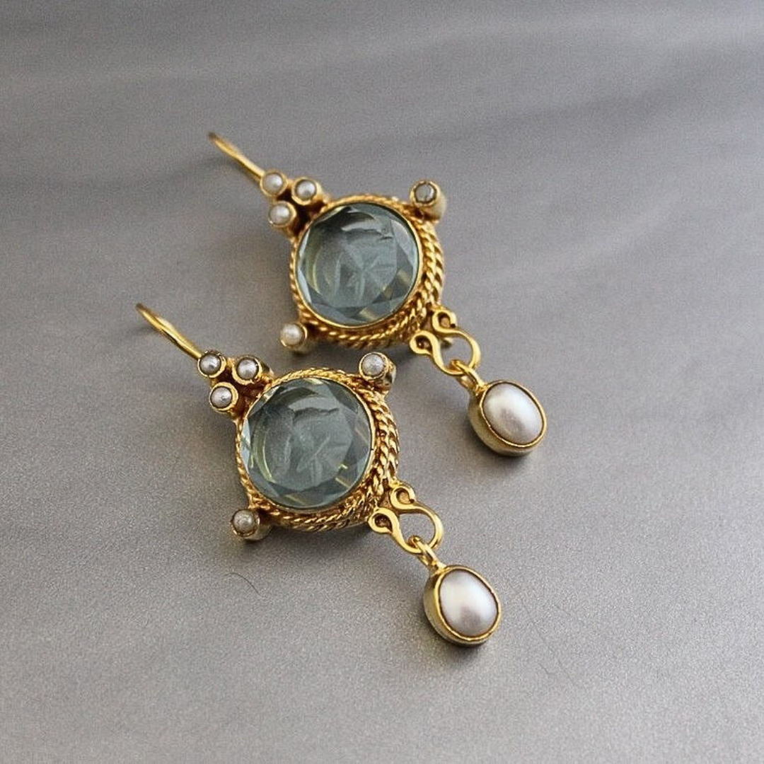 Pendientes de perlas vintage Merena