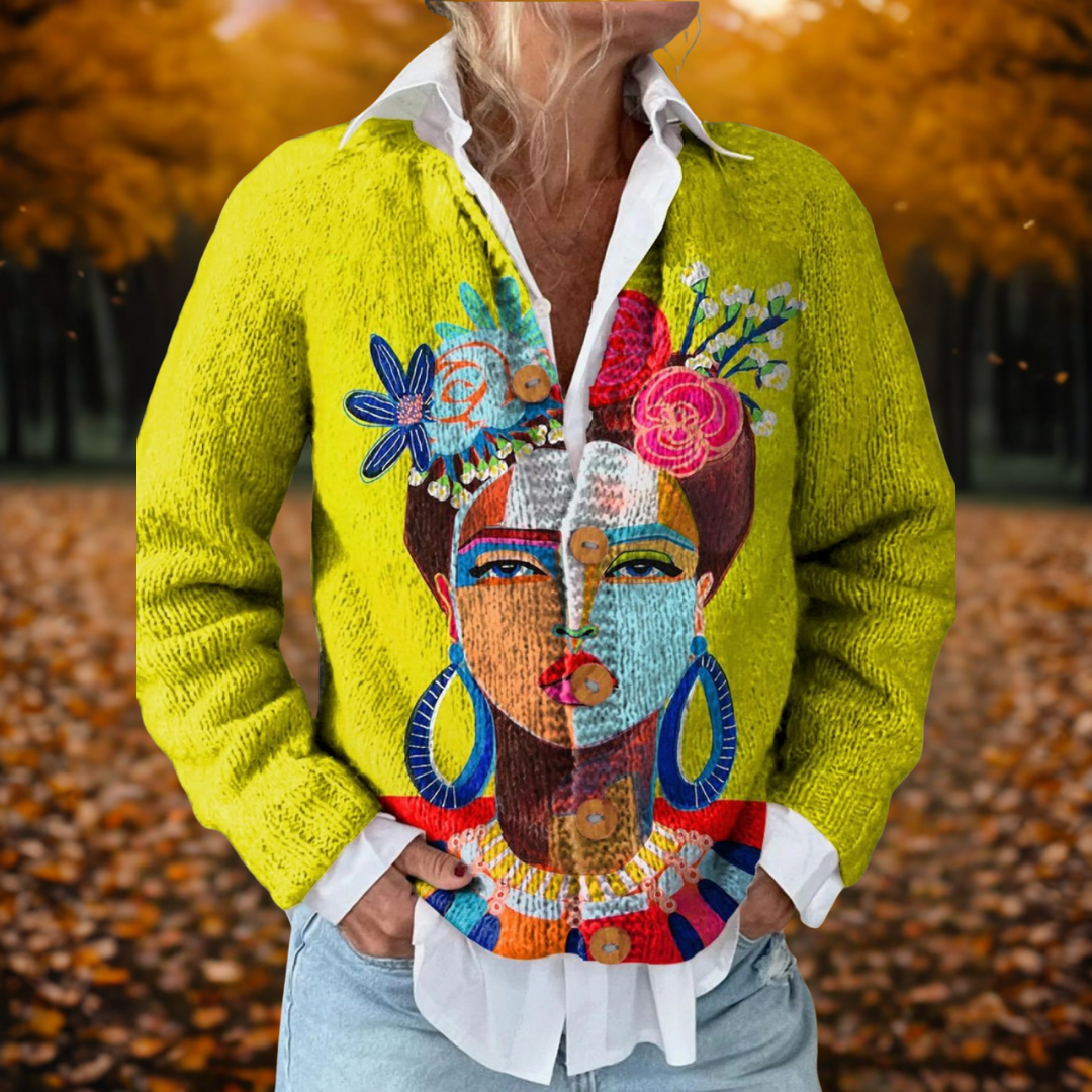 Anna | Cárdigan con estampado artístico