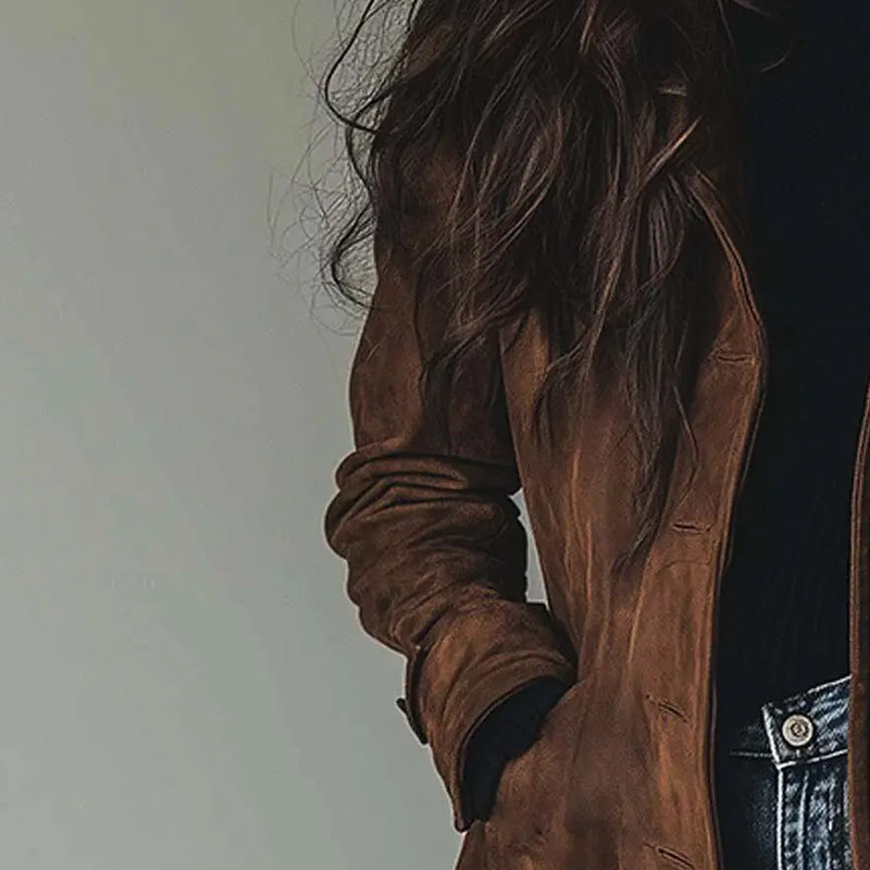 Phipa - Gabardina de ante vintage