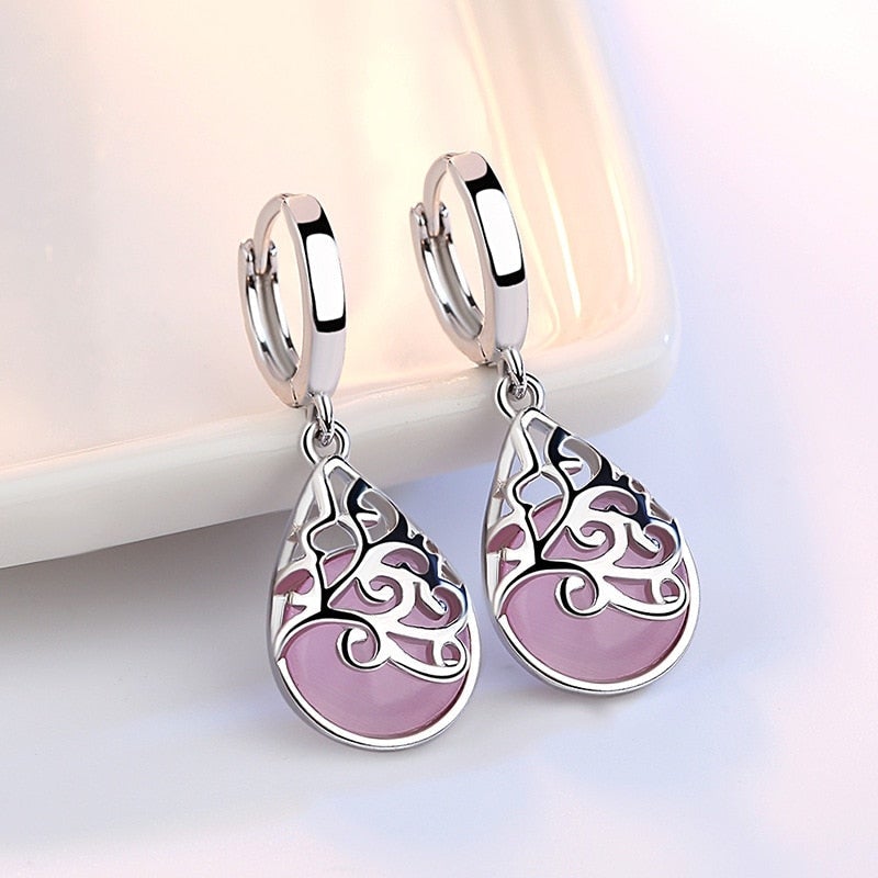 Pendientes de árbol de la vida en plata de ley 925