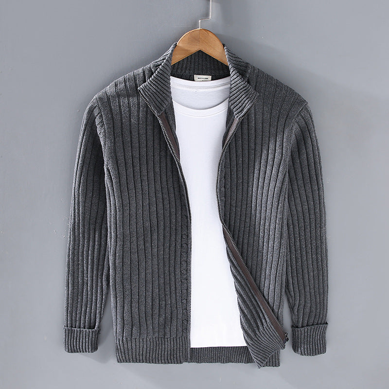 EssentialWarmth™ - Cárdigan con cremallera acanalada