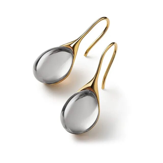 Pendientes de cristal de oro y plata