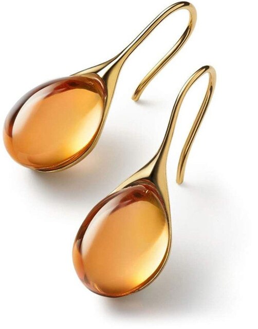 Pendientes colgantes de cristal dorado y plateado