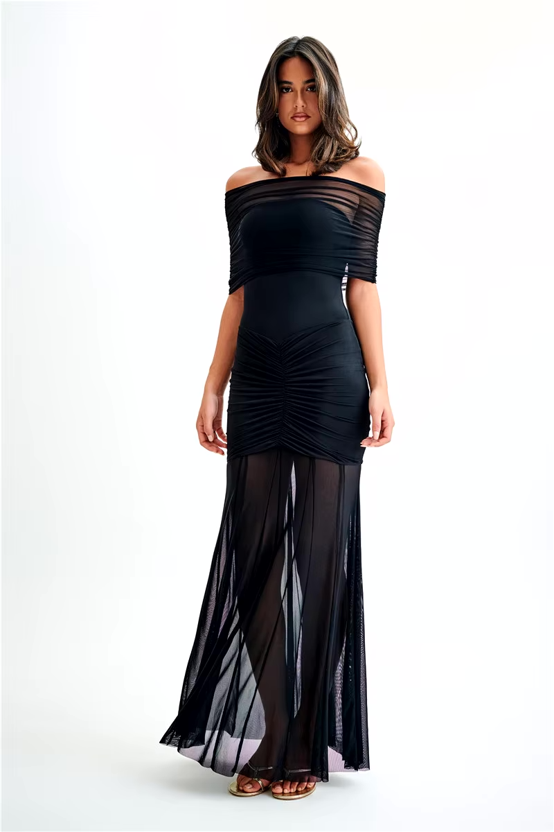 Celeste™ | Vestido largo con drapeado exuberante