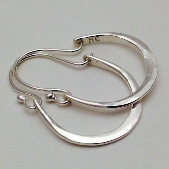 Pendientes de aro de plata vintage
