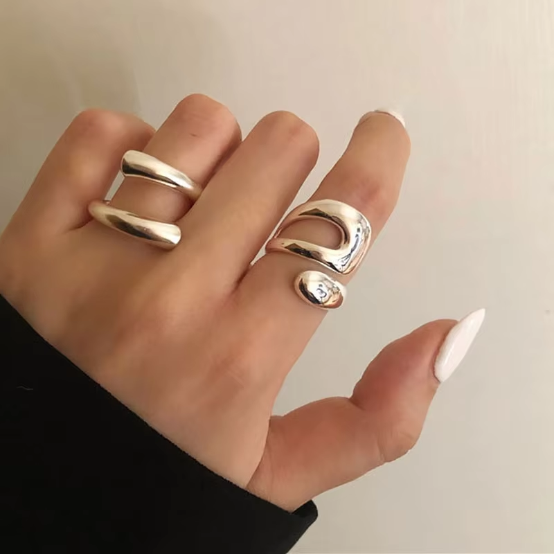 Juego de anillos de plata
