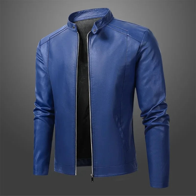 Chaqueta de cuero de motociclista Max para hombre