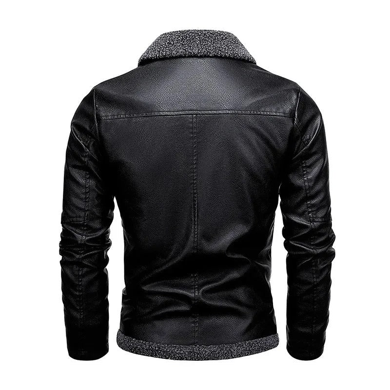 Elegante chaqueta de cuero polar