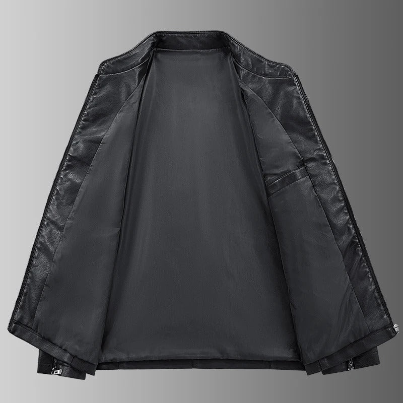 Chaqueta de motociclista de cuero Leo