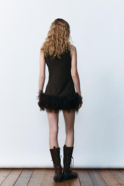 Novara™ | Vestido de tul marrón