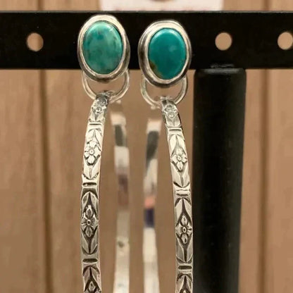 Pendientes bohemios vintage de ónix 