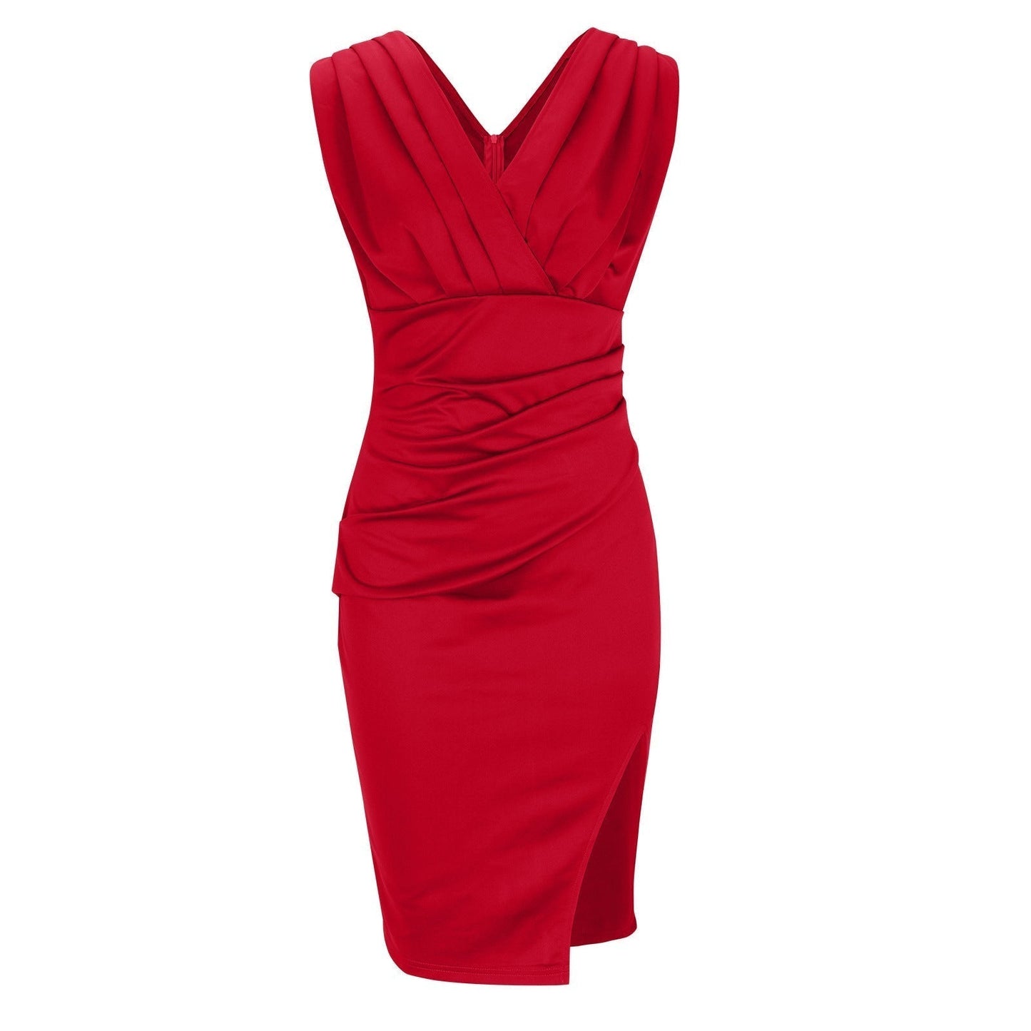 Florine | Vestido ajustado con escote en V y abertura