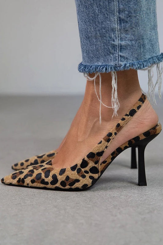 Ambra™ | Tacones con estampado de leopardo y tira trasera