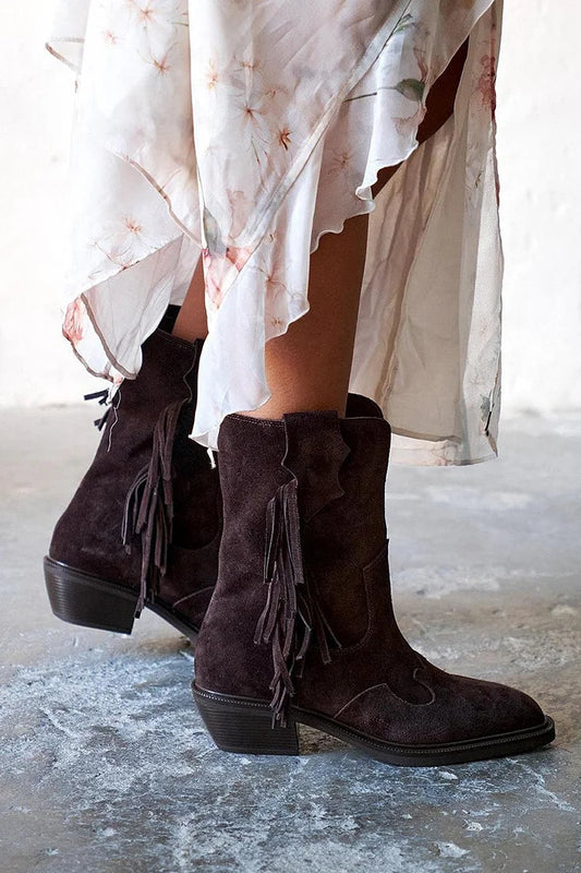Cami™ | Botines de ante con flecos 