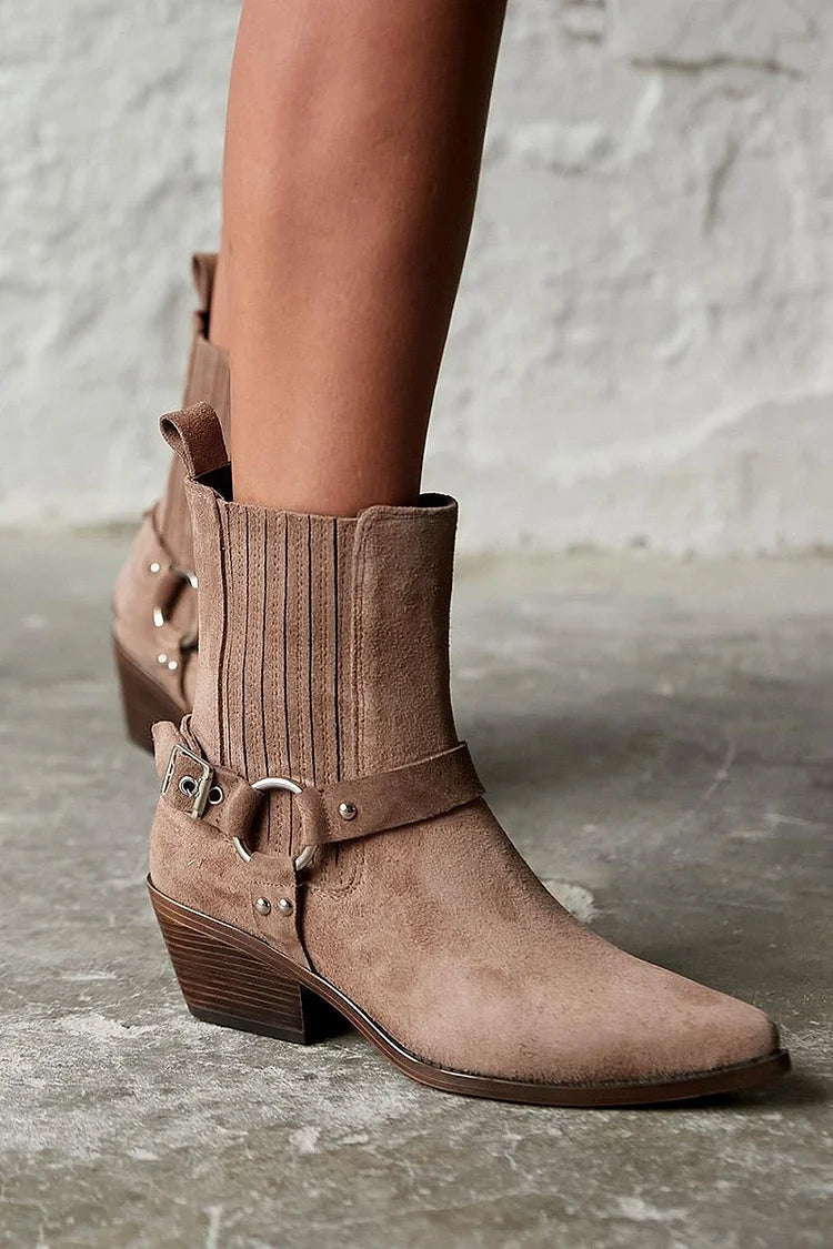 Aïa™ | Botines de ante estilo western 