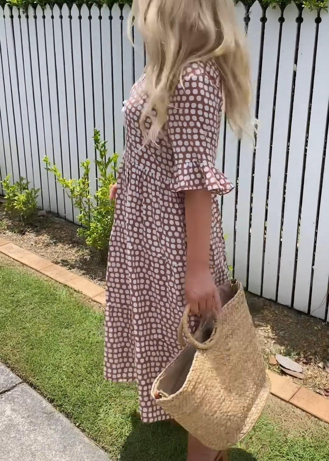 Zarah | Vestido midi de manga corta de marta cibelina
