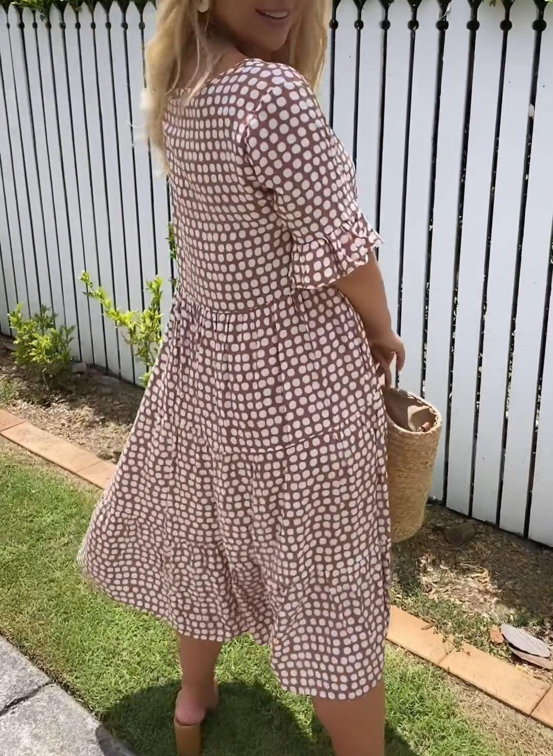 Zarah | Vestido midi de manga corta de marta cibelina