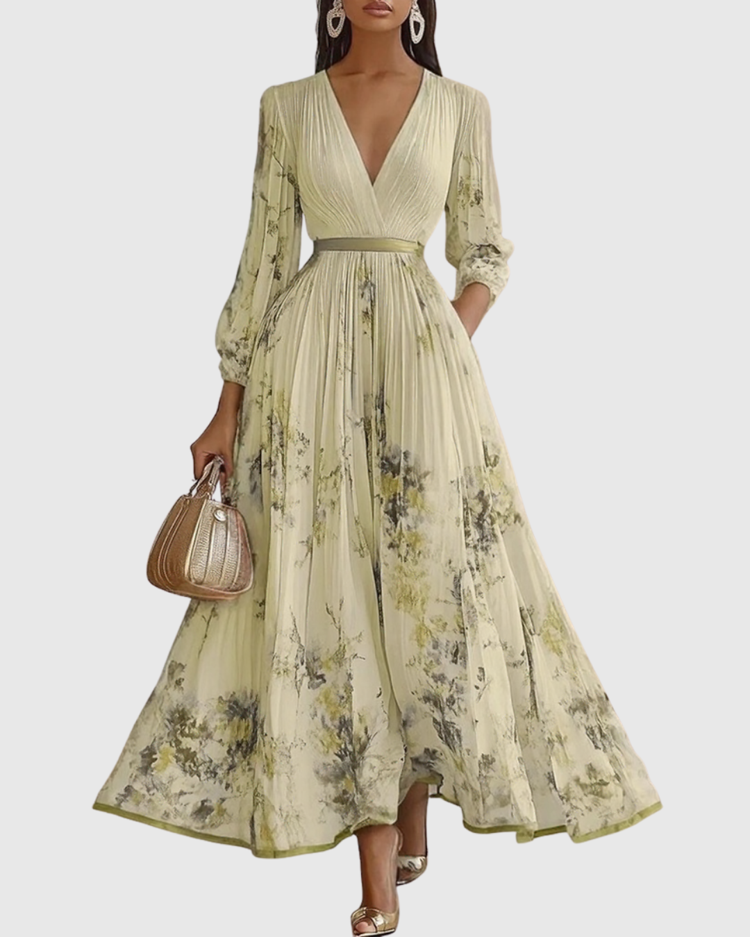 Roella | Elegante vestido largo plisado