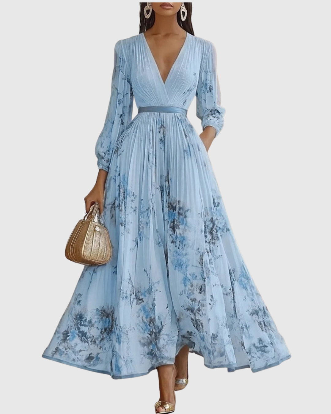 Roella | Elegante vestido largo plisado