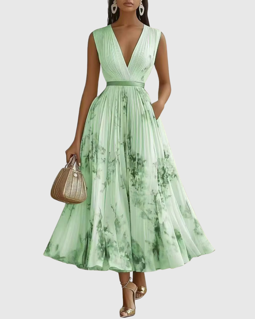 Roella | Elegante vestido largo plisado