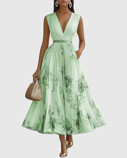 Roella | Elegante vestido largo plisado