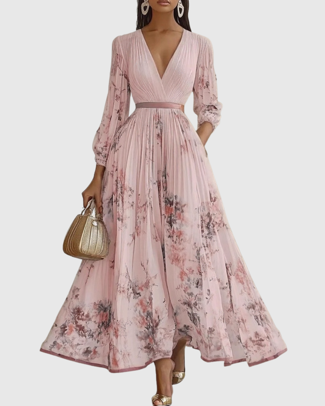 Roella | Elegante vestido largo plisado