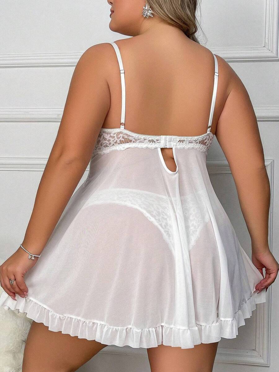 Ruby™ | Vestido babydoll de encaje transparente 