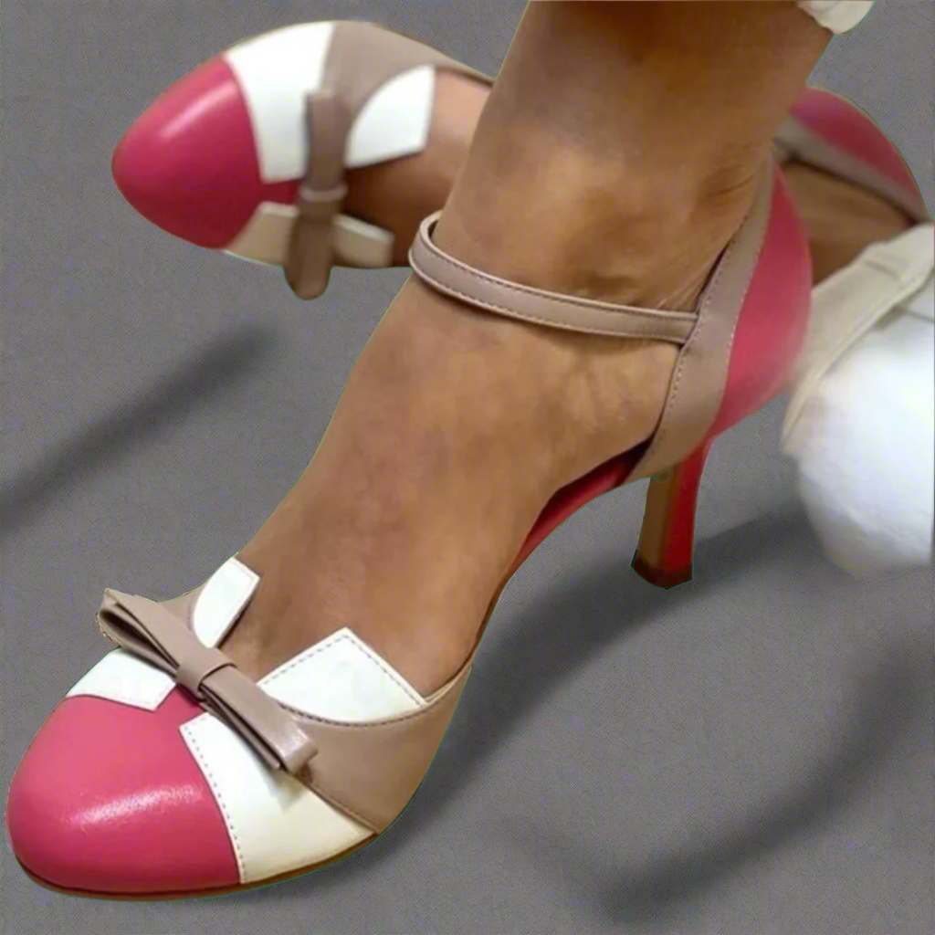 Bellarosa | Sandalias coloridas con nudo y tira, punta redonda 
