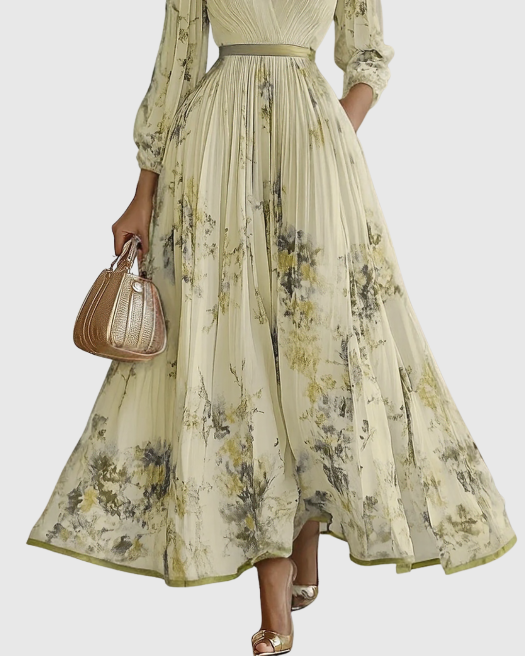 Roella | Elegante vestido largo plisado
