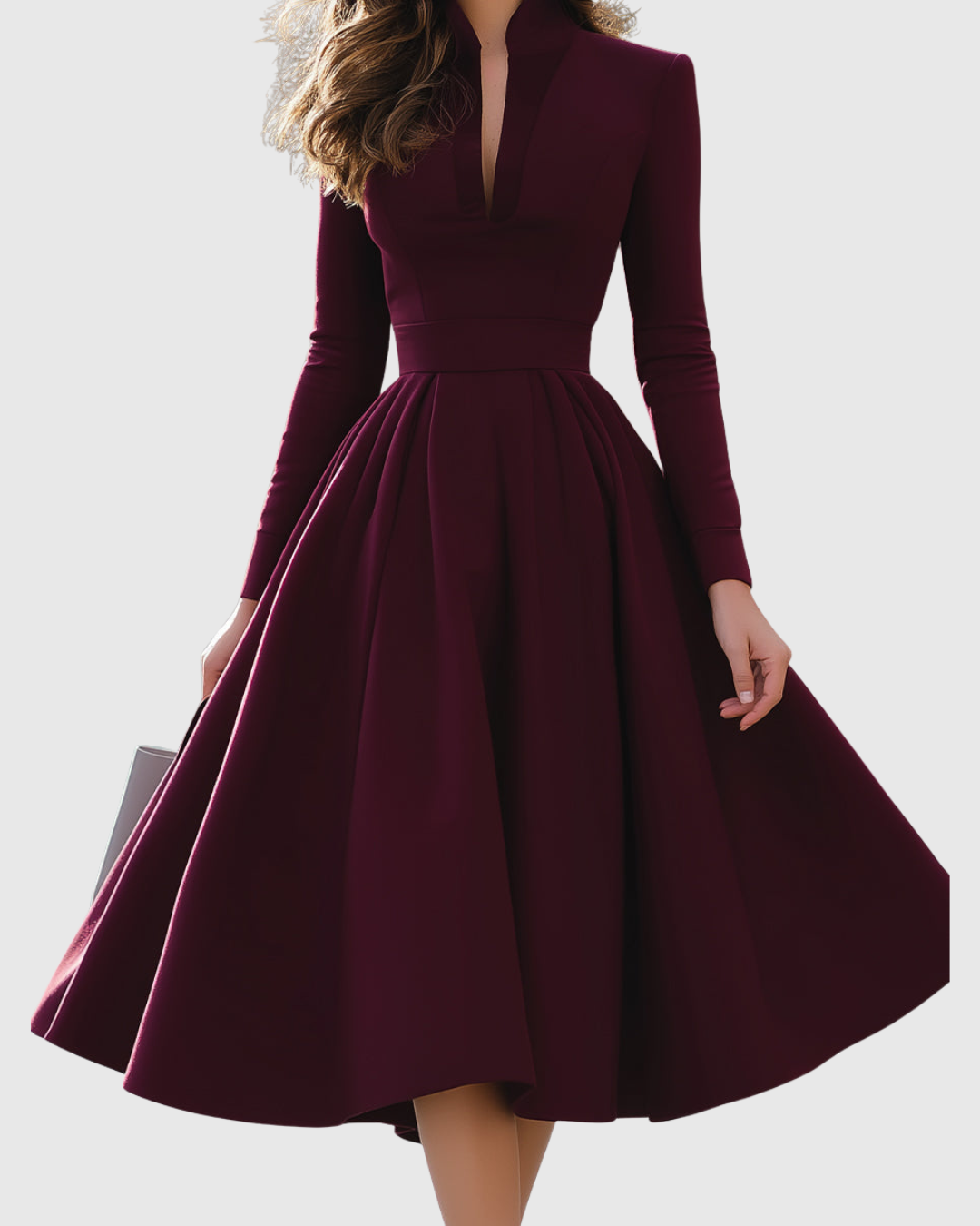 Aveina | Vestido midi con cuello en V