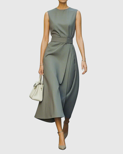 Claron | Elegante vestido de cuello redondo 