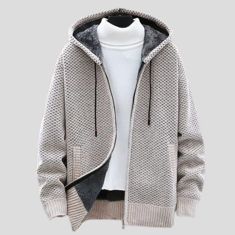 Sudadera con capucha de punto nórdico