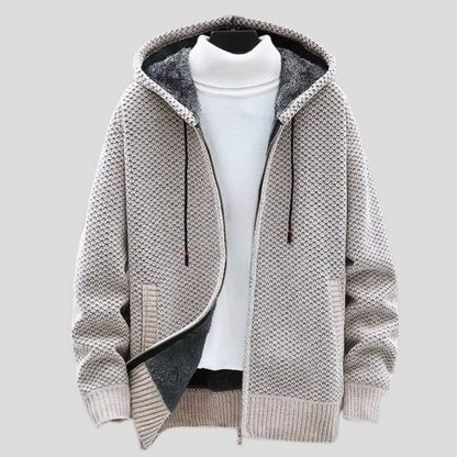 Sudadera con capucha de punto nórdico