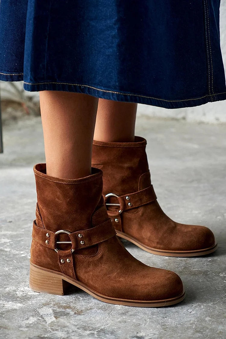 Julia™ | Botines vintage con hebilla 