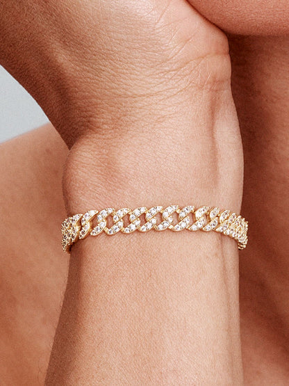 Pulsera cubana de moissanita