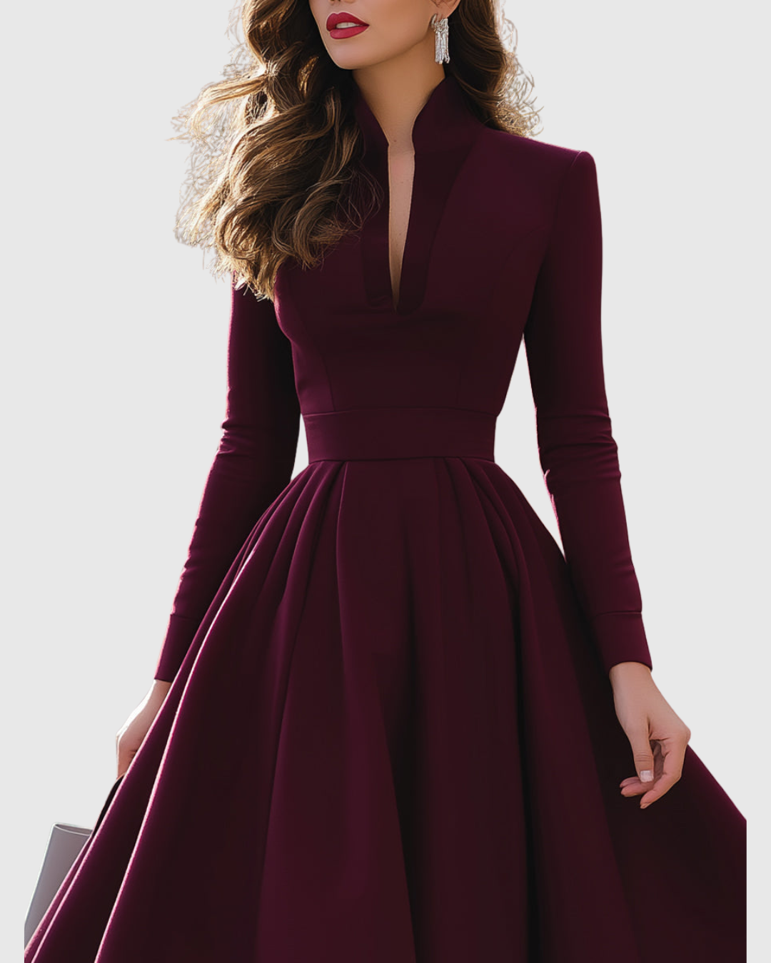 Aveina | Vestido midi con cuello en V