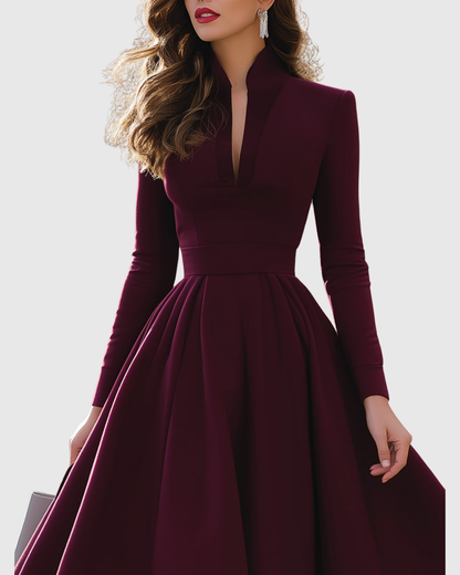 Aveina | Vestido midi con cuello en V