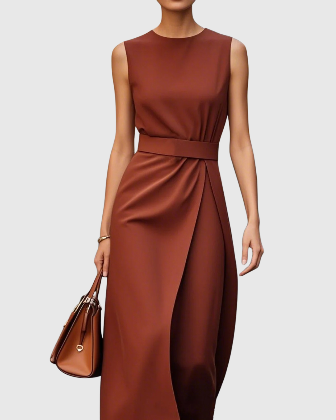 Claron | Elegante vestido de cuello redondo 