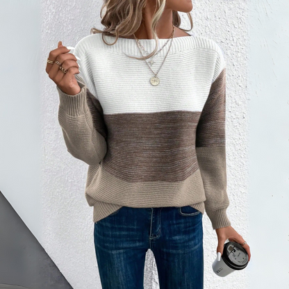 Sophia™ - Suéter de punto elegante de tres tonos