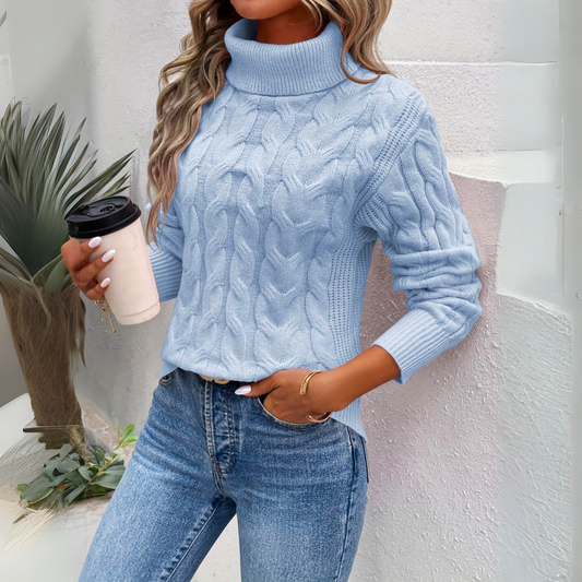 Giorgia | Jersey de punto trenzado con cuello vuelto 