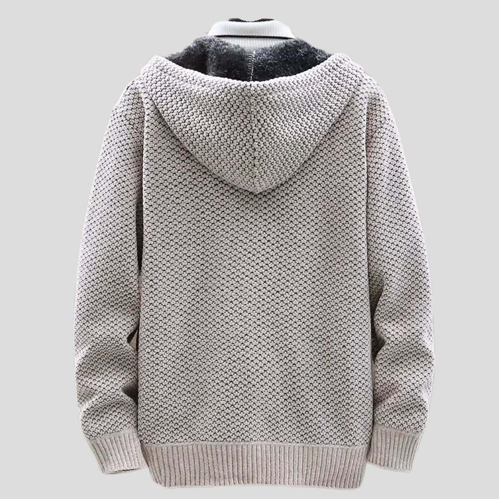 Sudadera con capucha de punto nórdico