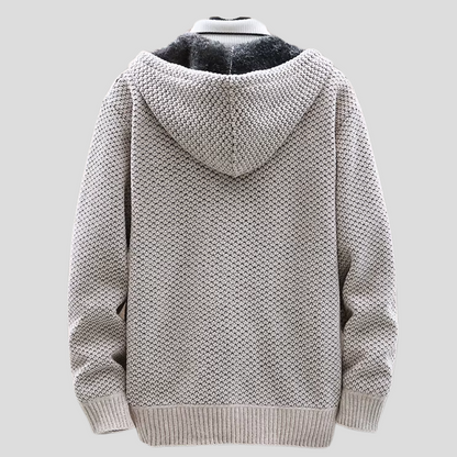 Sudadera con capucha de punto nórdico