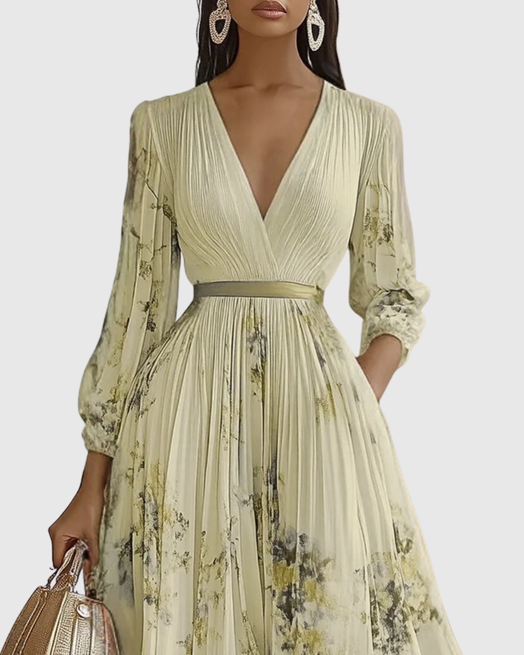 Roella | Elegante vestido largo plisado