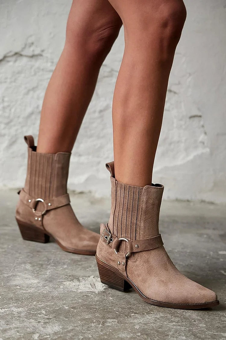 Aïa™ | Botines de ante estilo western 
