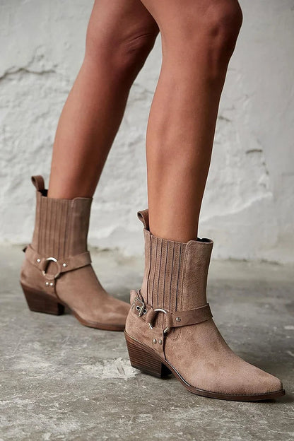 Aïa™ | Botines de ante estilo western 