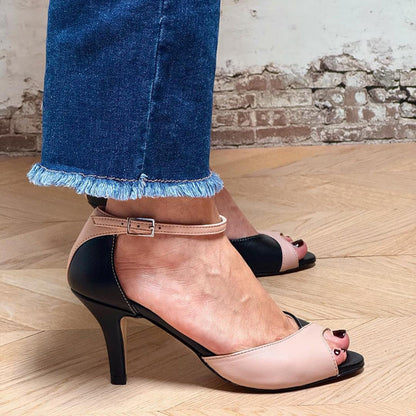 Noirella™ | Zapatos de tacón medio con tira en el tobillo