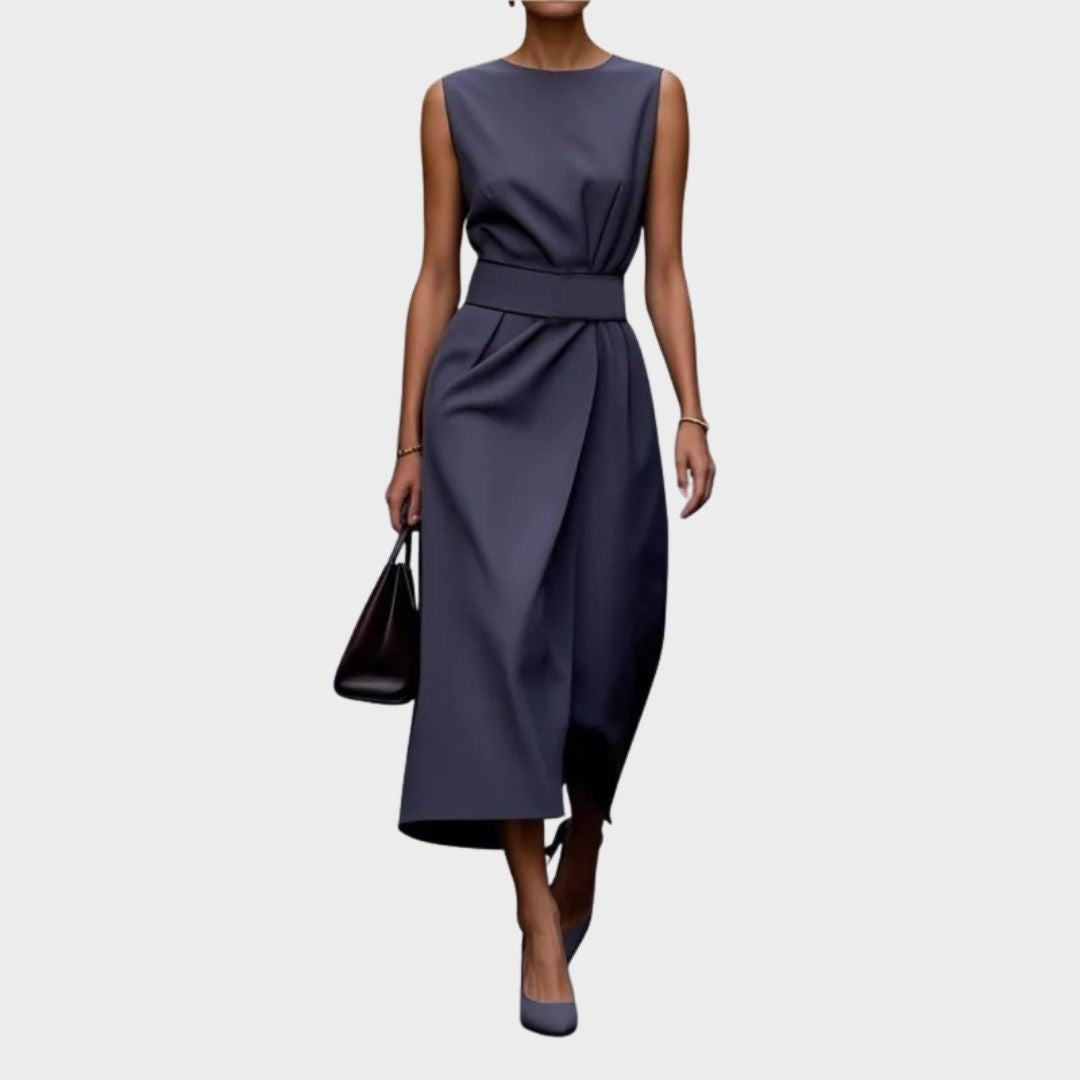 Claron | Elegante vestido de cuello redondo 