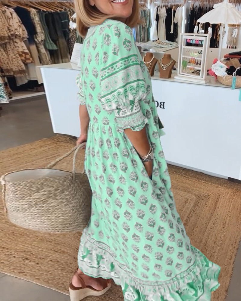 Maya | Vestido floral con cuello en V 